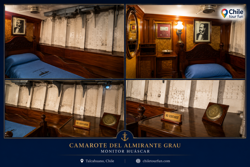 Camarote del Almirante Miguel Grau a bordo del Monitor Huáscar en Talcahuano, Chile
