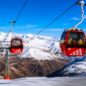 Teleférico en Valle Nevado durante el Tour Centros de Ski desde Santiago por la Cordillera de los Andes, Chile.